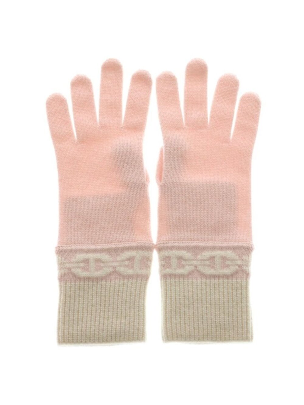 Hermes Heaven Cashmere Gloves Chaine D'ancre Pattern Pink